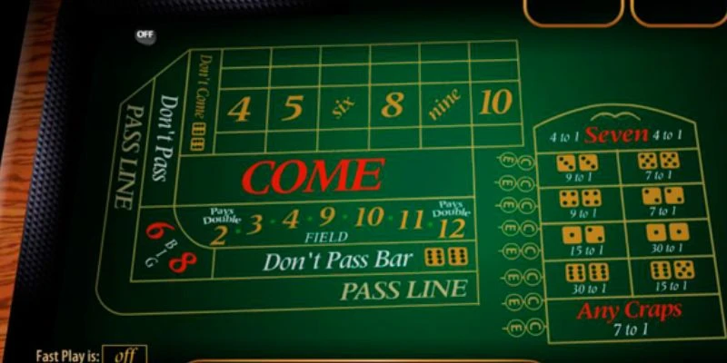 Các cửa cược phổ biến nhất trong Craps 
